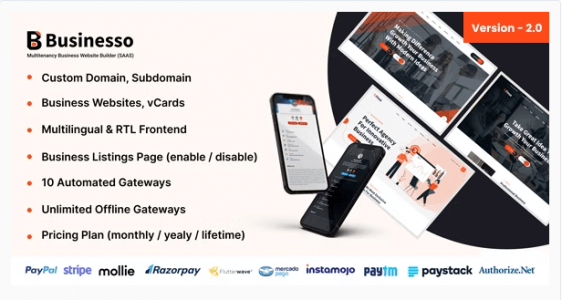 Businesso - Business Website SAAS (Multitenancy)