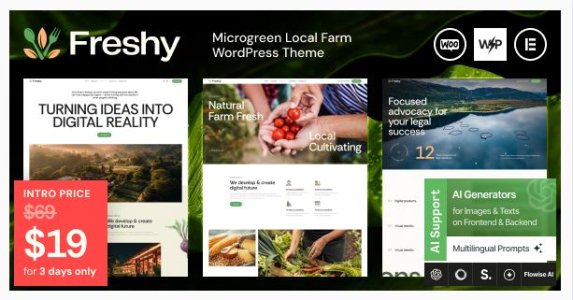Microgreen Local Farm WordPress Theme